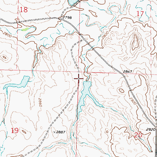 Topographic Map of McKeever Reservoir Dam, MT