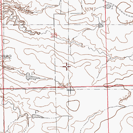 Topographic Map of Mabee Dam, MT
