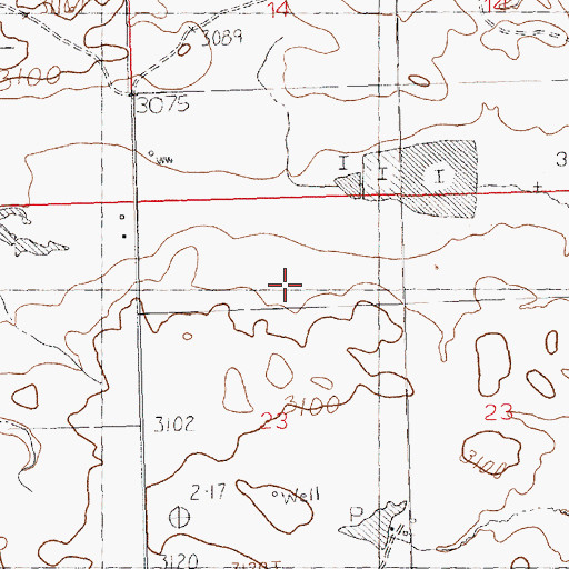 Topographic Map of Fink Reservoir Dam, MT