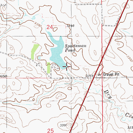 Topographic Map of Sportsman Dam, MT