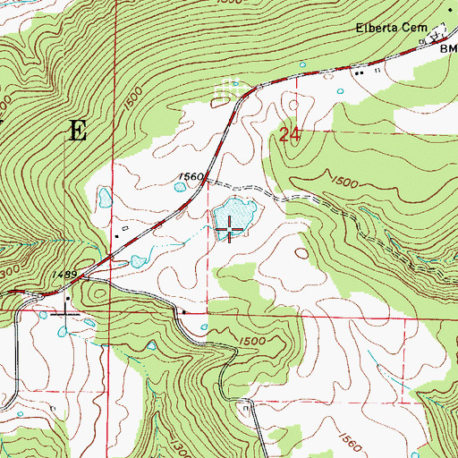 Topographic Map of Baker Lake Dam, AR