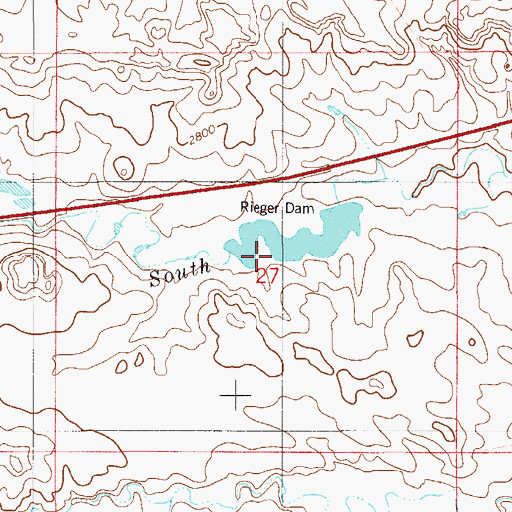 Topographic Map of Rieger Dam, MT