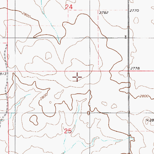 Topographic Map of Ehret Land Reservoir Dam, MT