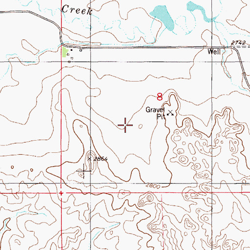 Topographic Map of Ohlrick Dam, MT