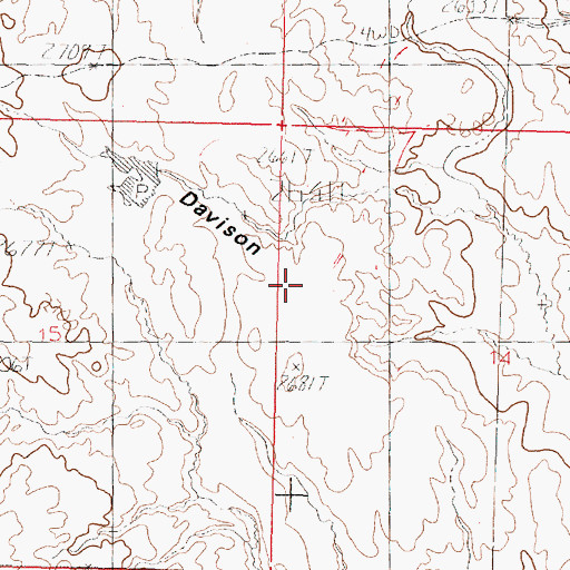 Topographic Map of Hunter Dam, MT