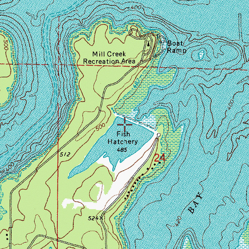 Topographic Map of Greers Ferry Nursery Pond Dam, AR