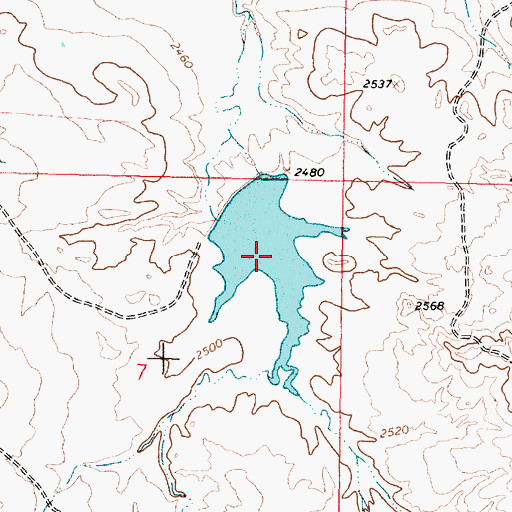 Topographic Map of Murnions Reservoir, MT