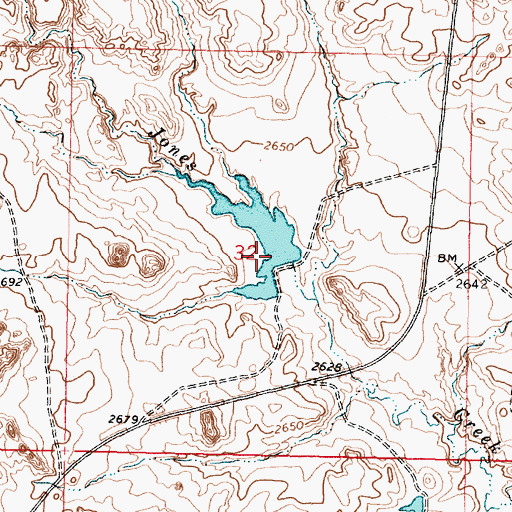 Topographic Map of Binion Number 3 Dam, MT