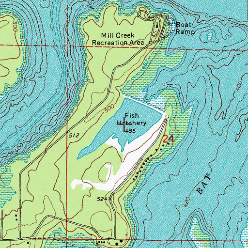 Topographic Map of Greers Ferry Nursery Pond, AR