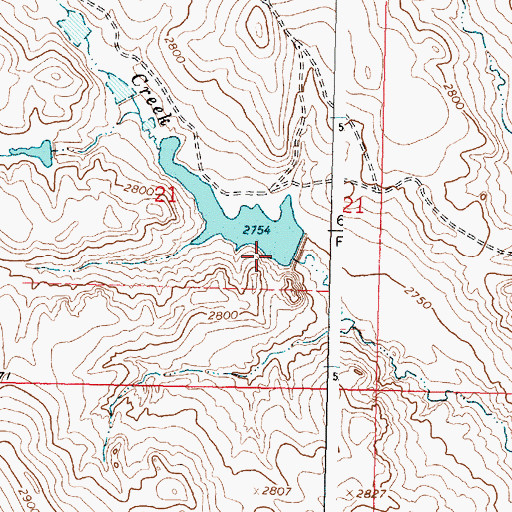 Topographic Map of Olson Dam, MT