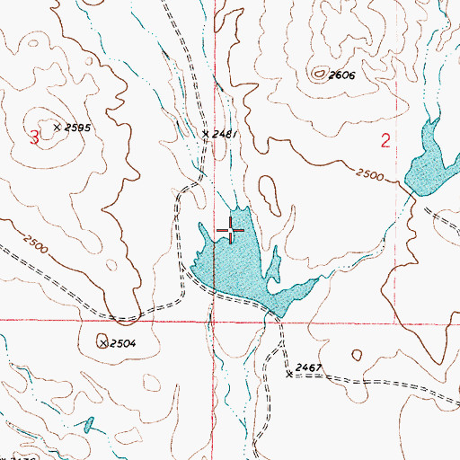 Topographic Map of Larson Number 2 Dam, MT