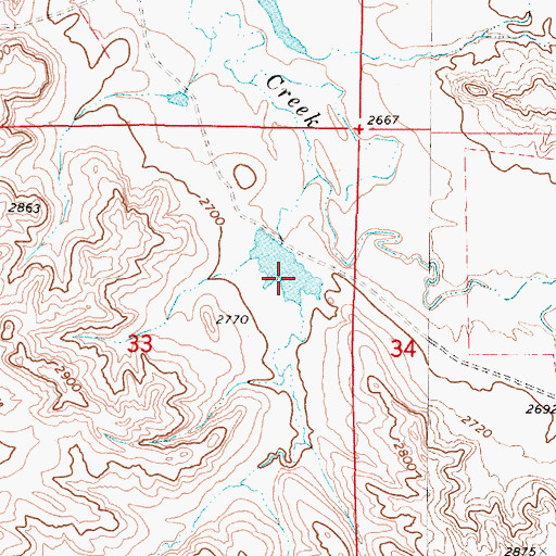 Topographic Map of Failings Number 5 Dam, MT