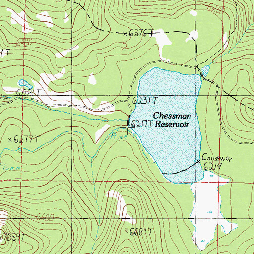 Topographic Map of Chessman Main Dam, MT