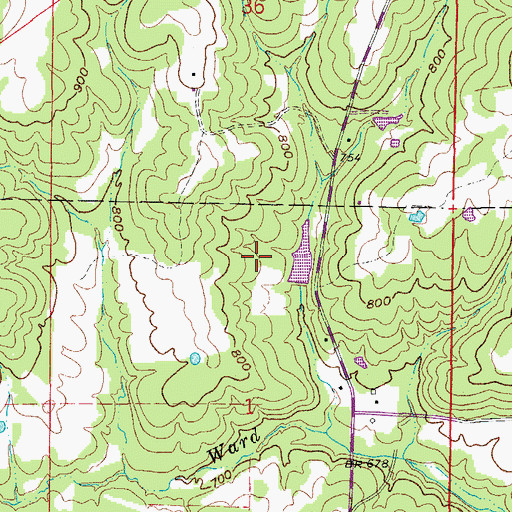 Topographic Map of Kennedy Lake, AR