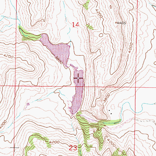 Topographic Map of Deerborn Reservoir Dam, MT
