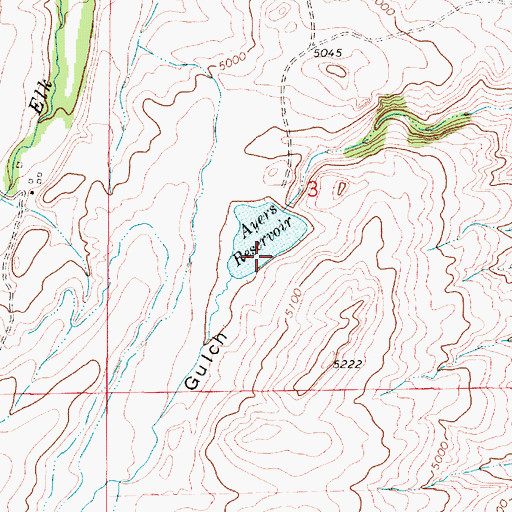 Topographic Map of Ayers Dam, MT