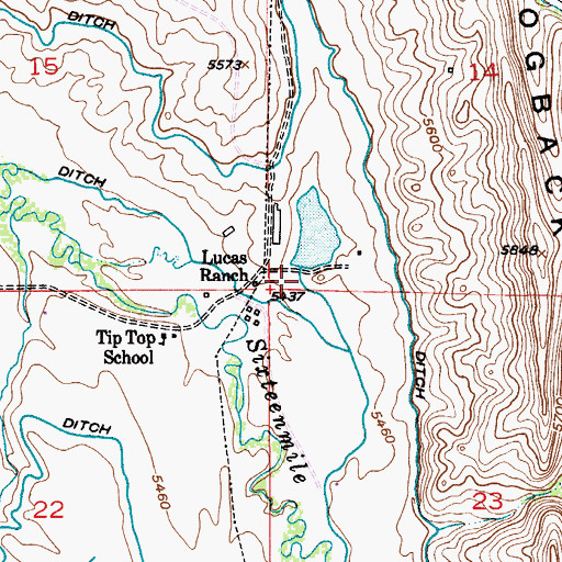 Topographic Map of Lucas Number 1 Dam, MT