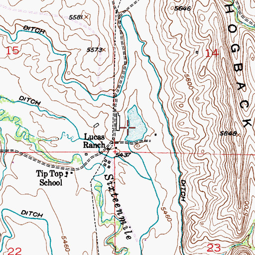 Topographic Map of Lucas Reservoir, MT