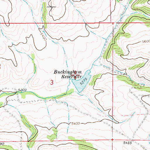 Topographic Map of Spring Creek Dam, MT