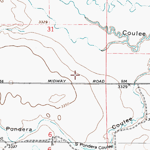 Topographic Map of Bergstroms Farms Number 2 Dam, MT