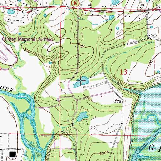 Topographic Map of Clinton Lake, AR