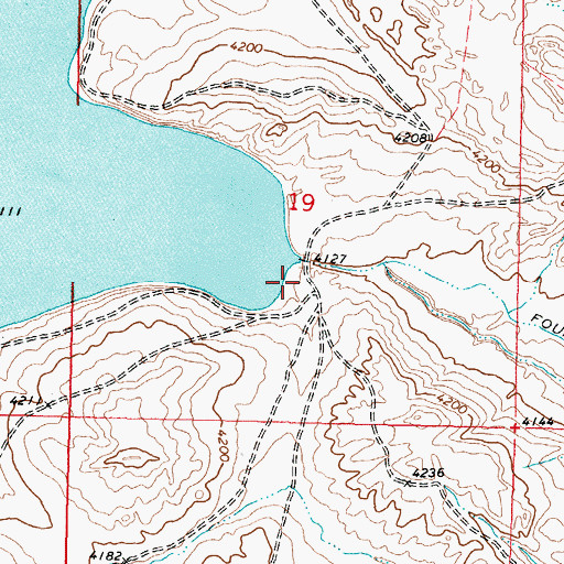 Topographic Map of Four Horns Dam, MT