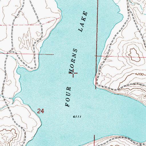 Topographic Map of Four Horns Lake, MT