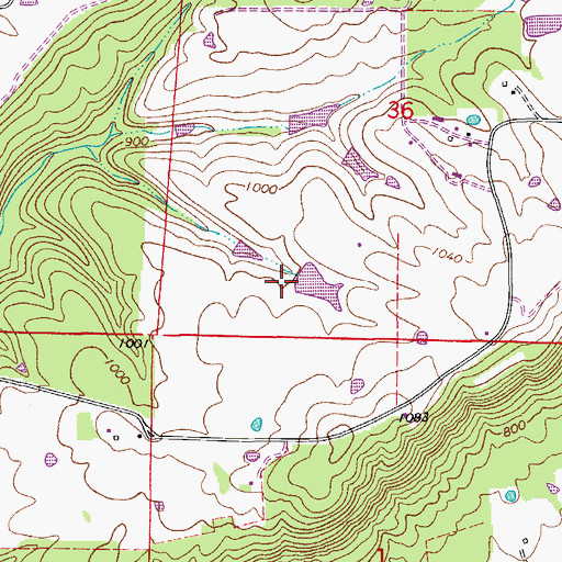 Topographic Map of B B Ranch Lake Dam, AR