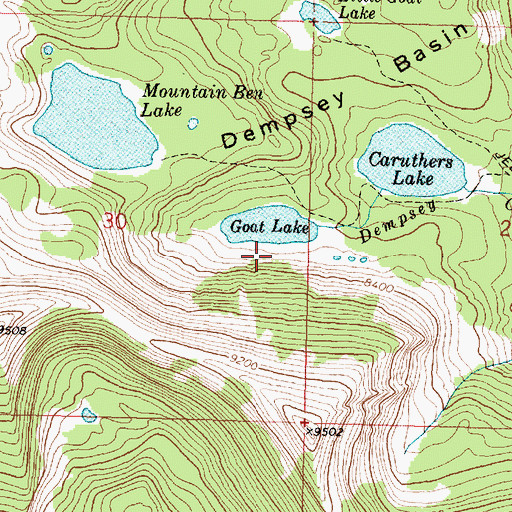 Topographic Map of Goat Lake Dam, MT