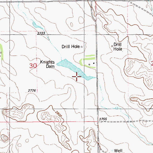 Topographic Map of Knight Dam, MT