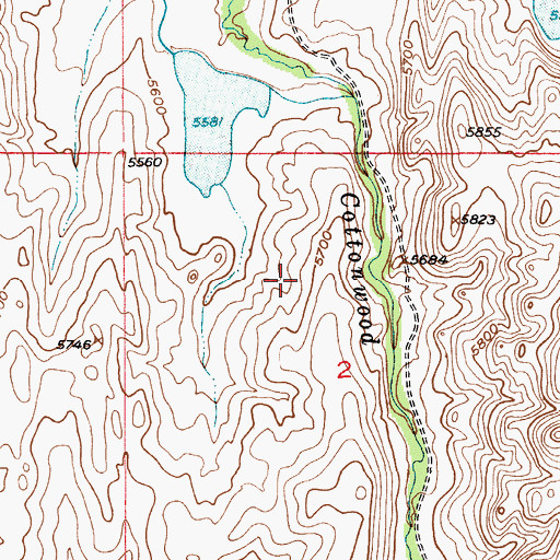 Topographic Map of Lucas Number 2 Dam, MT