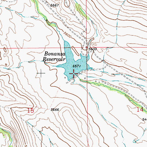 Topographic Map of Bonanza Dam, MT