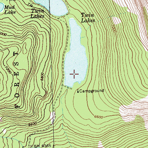 Topographic Map of Lower Twin Lakes Dam, MT