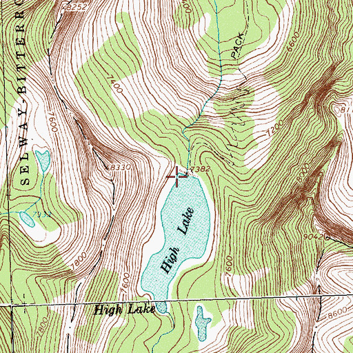 Topographic Map of High Lake Dam, MT