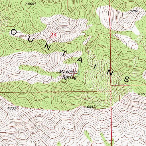 Topographic Map of Mexican Spring, AZ