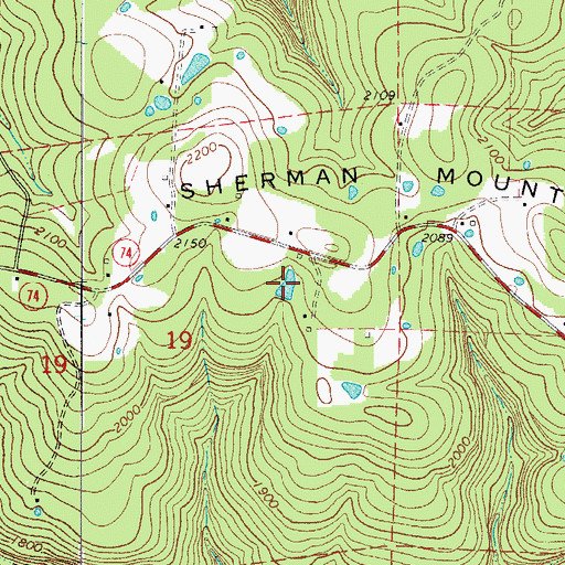 Topographic Map of Weatherby Lake, AR