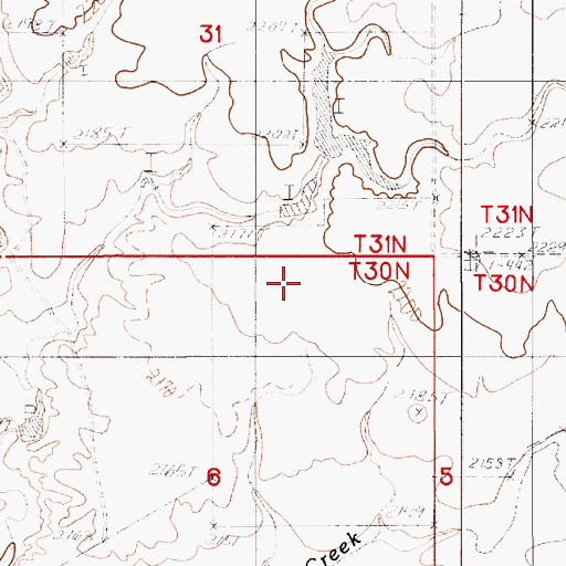 Topographic Map of Swank Reservoir Dam, MT