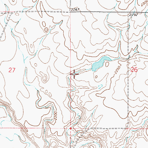 Topographic Map of Dolezilek Reservoir Dam, MT
