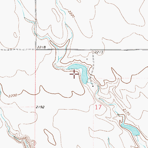 Topographic Map of Anderson Reservoir Number 1 Dam, MT