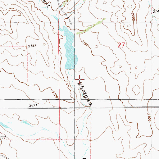 Topographic Map of Ward Reservoir Dam, MT