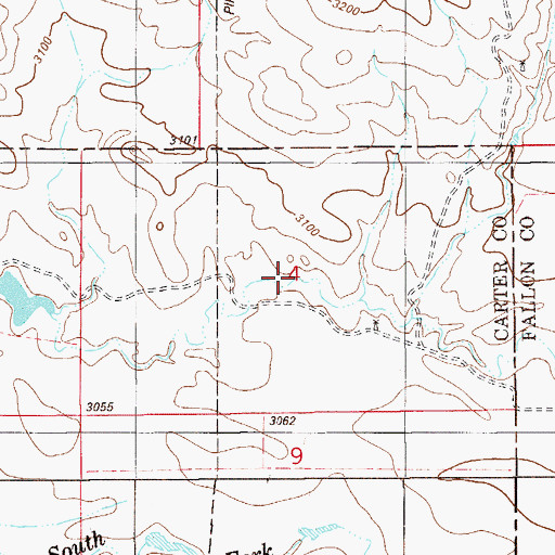 Topographic Map of Riley Number 1 Dam, MT