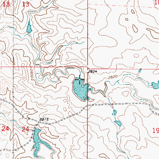 Topographic Map of Beardsley Number 6 Dam, MT