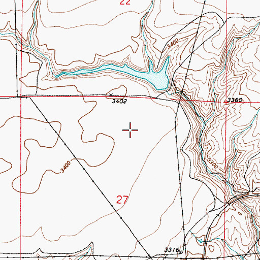 Topographic Map of Sheffels Reservoir Dam, MT