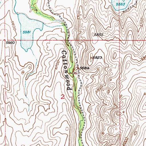 Topographic Map of Lucas Number 3 Dam, MT