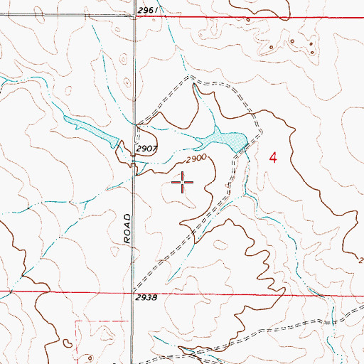 Topographic Map of Kountz Number 2 Dam, MT