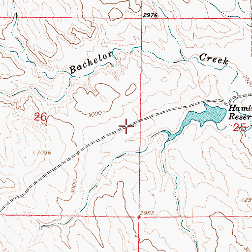 Topographic Map of Hamlick Reservoir Dam, MT