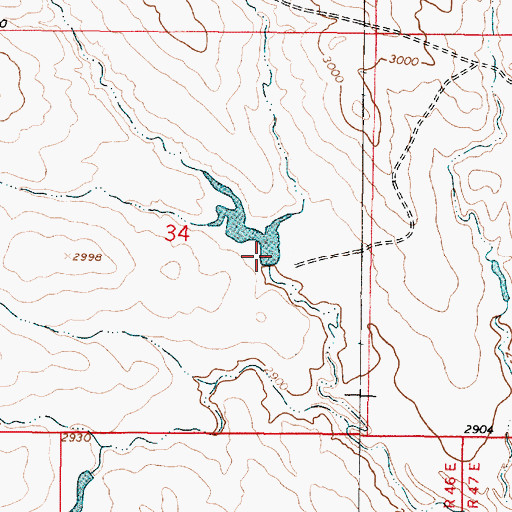 Topographic Map of Kountz Dam, MT