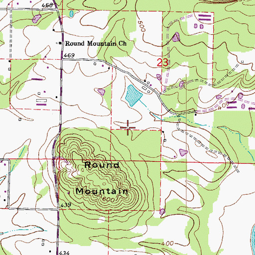 Topographic Map of Fowler Lake Dam, AR