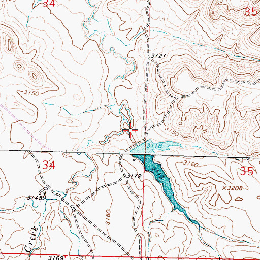 Topographic Map of Coffee Number 3 Dam, MT
