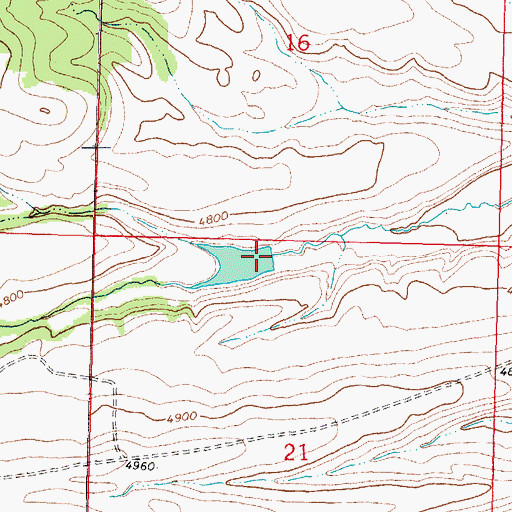 Topographic Map of Manley Number 2 Dam, MT
